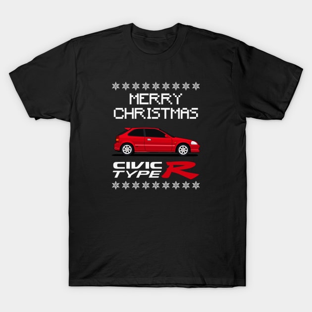 Civic Type R Merry Christmas Edition T-Shirt by masjestudio